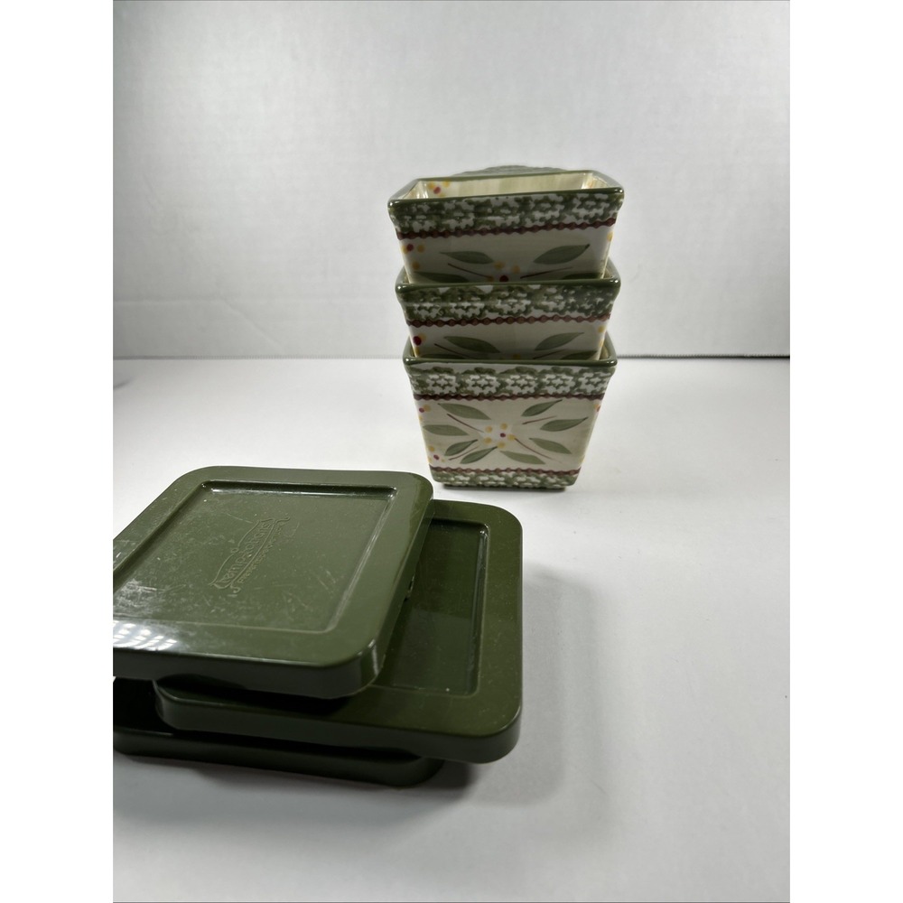 Stacking Old world Green Temptations‎ 10 Oz Handle Square Cups